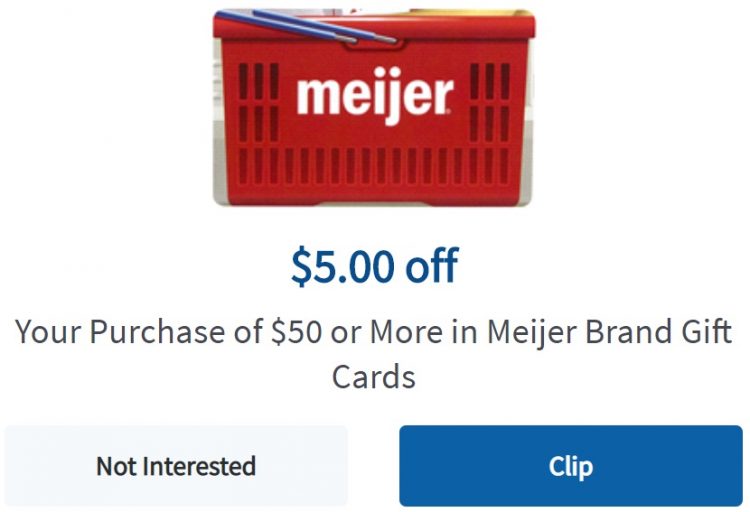 Expired Meijer Buy 50 Meijer Gift Card Save 5 Ends May 10