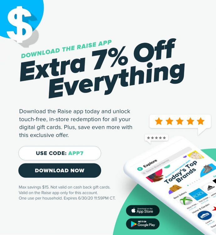 Raise Promo Code APP7