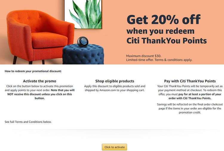 Amazon Save 20 On Up To 150 Of Spend When Using 1 Citi Thankyou Point Gc Galore - how to redeem roblox promo codes and earn rewards get details republic world