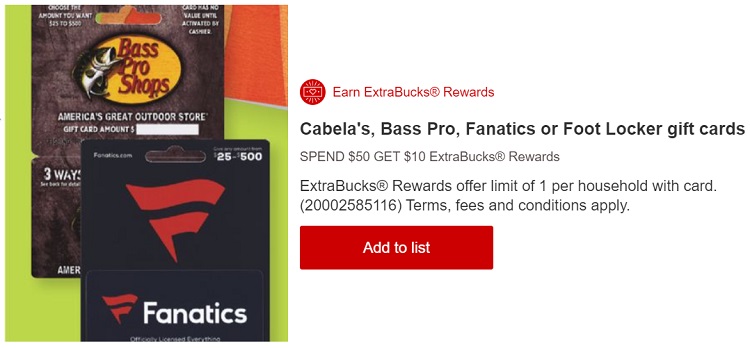 Expired Cvs Buy 50 Select Gift Cards Get 10 Extrabucks Rewards Cabela S Bass Pro Shops Foot Locker Fanatics Gc Galore - cvs roblox cards