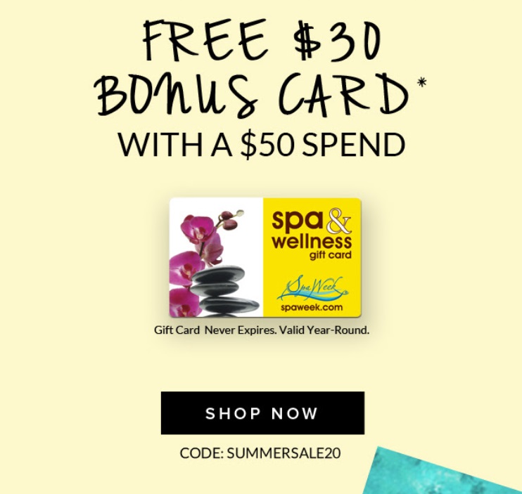 Expired Spa Week Buy 50 Spa Wellness Gift Card Get 30