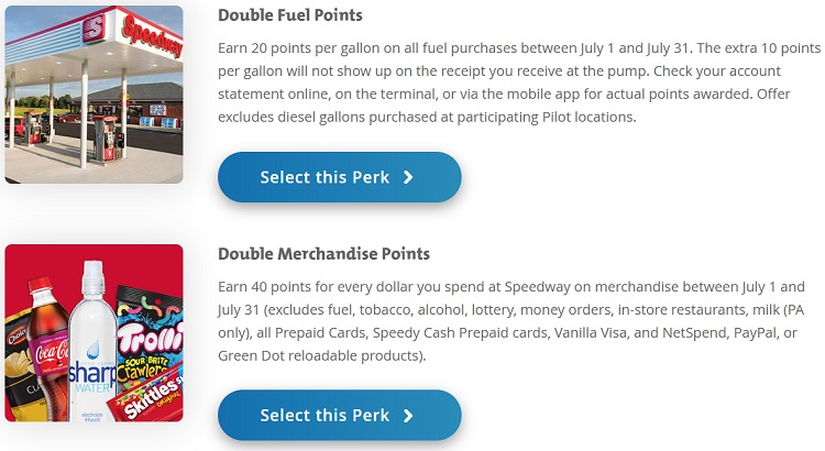 Expired Speedway July 2020 Perk Earn 40 Points Per Dollar On