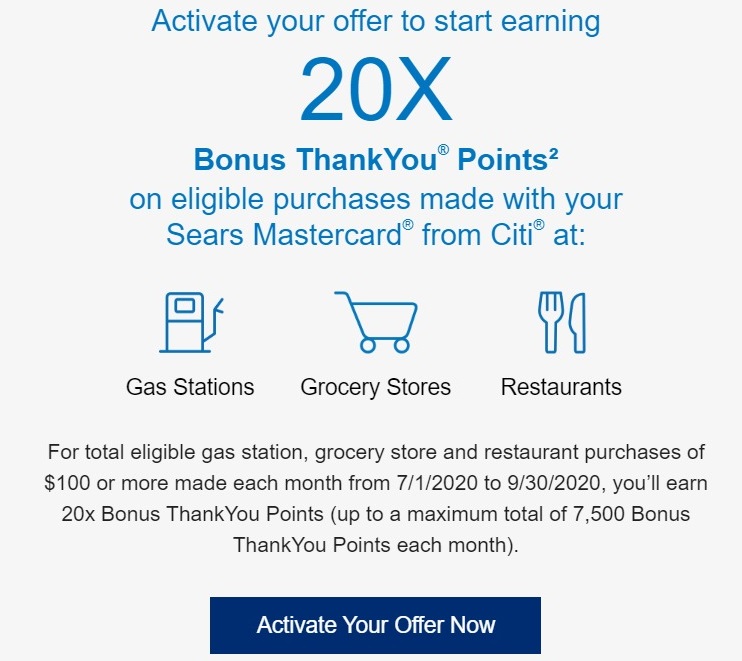 Sears Mastercard 20x
