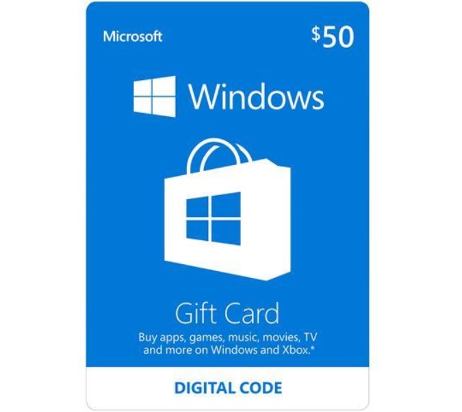 $50 Microsoft Windows Store Gift Card