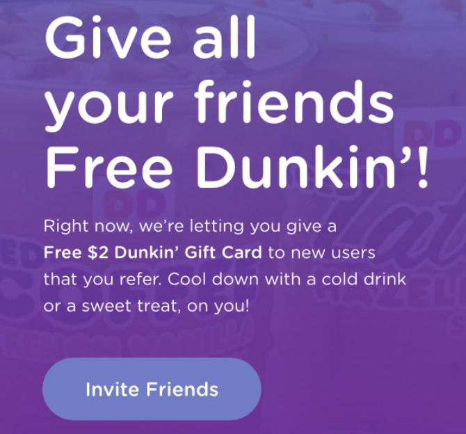 Bitmo Dunkin' Donuts $2 referral $50 bonus