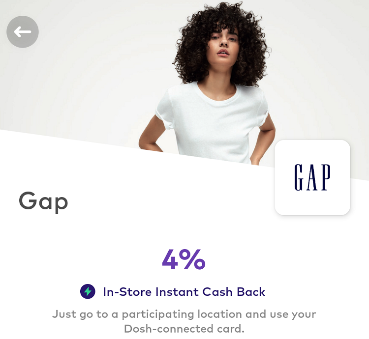Dosh Gap 4% In-Store