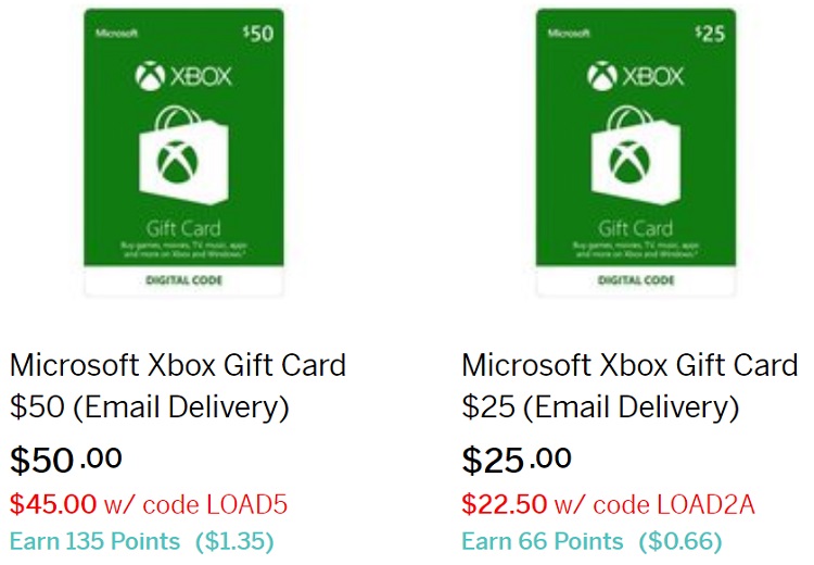 microsoft xbox gift card deals