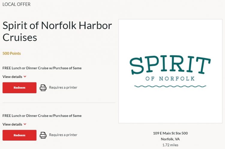 Spirit of Norfolk AARP Rewards Local Offers