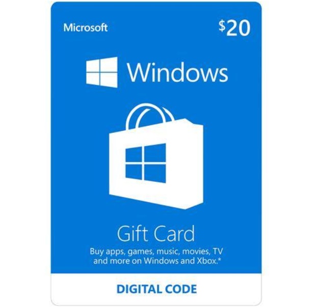 $20 Microsoft Windows Store Gift Card