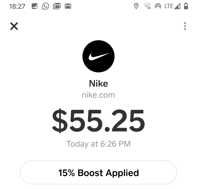 Cash App Nike 15%
