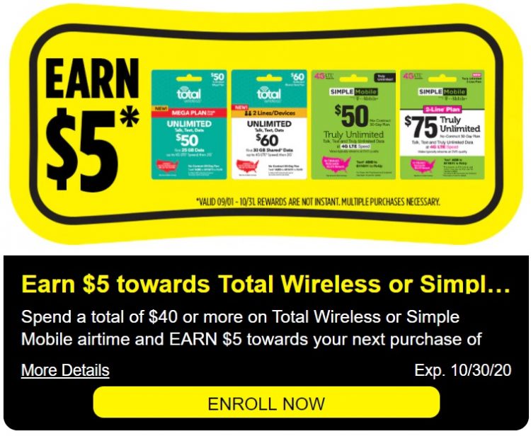Expired Dollar General Buy 40 Total Wireless Or Simple Mobile Gift Cards Get 5 Off Next Gift Card Purchase Ends 10 31 20 Gc Galore - dollar general roblox card