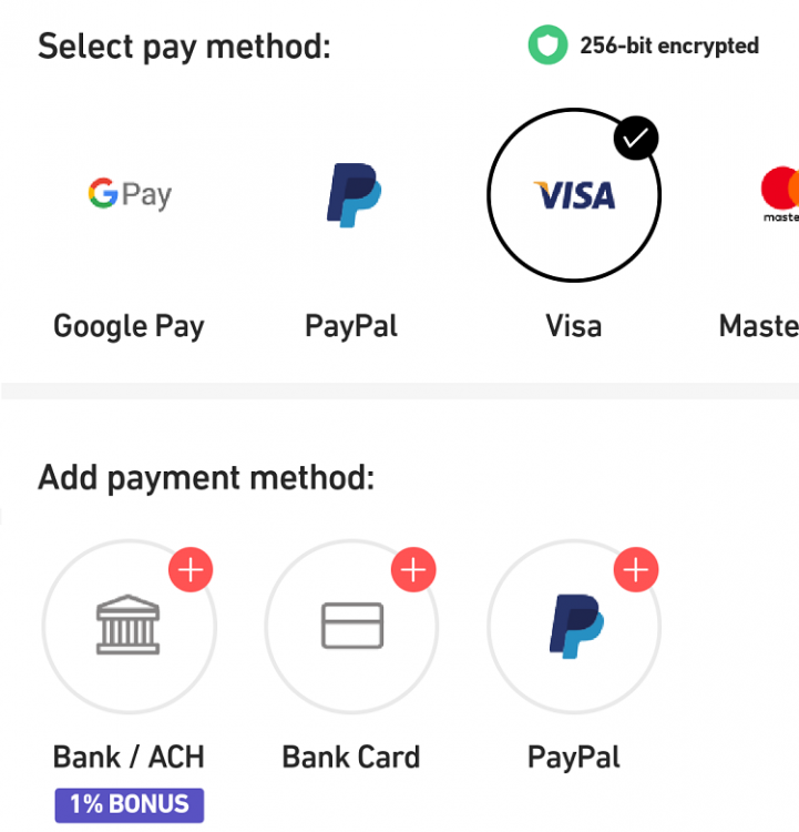 Fluz PayPal Choose Credit Card