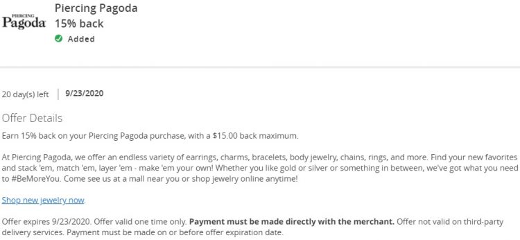Piercing Pagoda Chase Offer