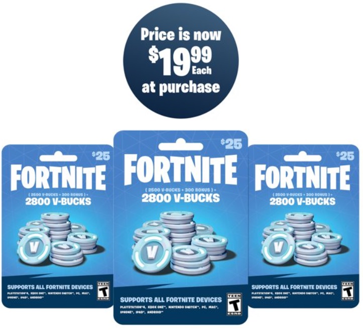 Walmart Save 20 On Fortnite Gift Cards 100 Cards 3x 25 Multipack Gc Galore - how much is a roblox gift card at walmart