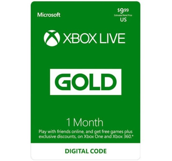 1 Month Xbox Live Gift Card