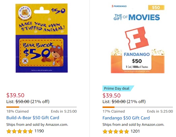 Expired Amazon Buy 50 Fandango Build A Bear Workshop Gift Cards For 39 50 Gc Galore - roblox gift card sam 39