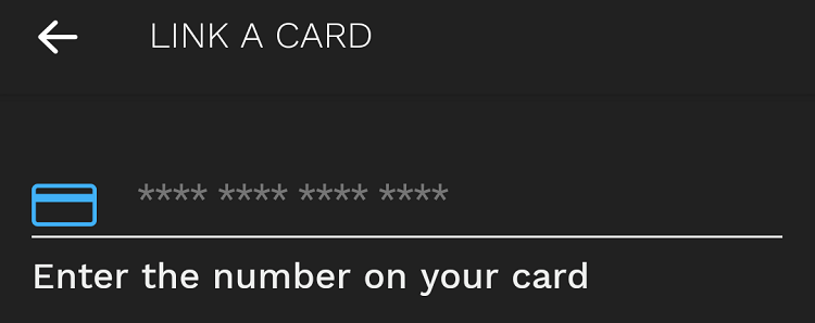 Bumped app add card number