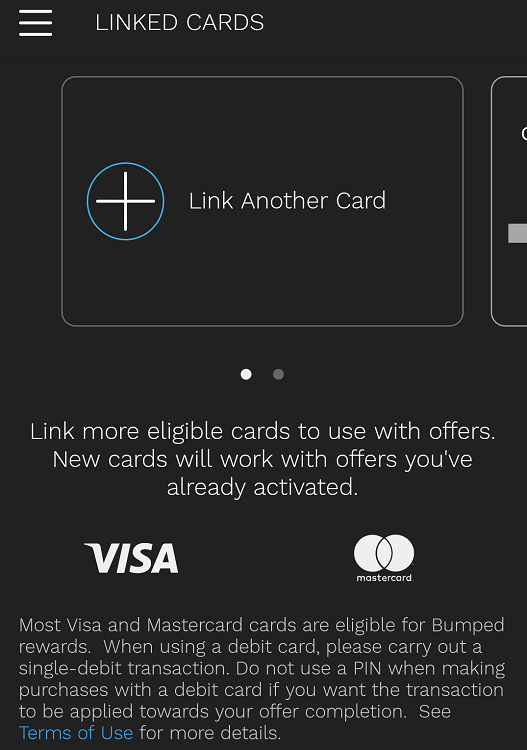 Bumped app linking a new card