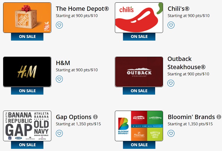 Chase Ultimate Rewards Save 10 On Select Gift Cards Home Depot Happy Holidays Wayfair More Gc Galore - roblox gift card codes october 2020