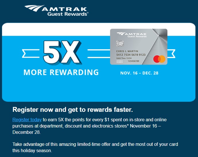 Amtrak 5x spending offer
