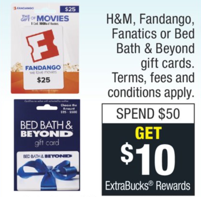 Expired Cvs Buy 50 Select Gift Cards Get 10 Extrabucks Rewards H M Bed Bath Beyond Fandango Fanatics Gc Galore - cvs roblox cards