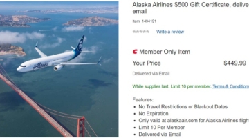 Costco Alaska Airlines Gift Card