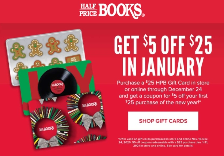 Half Price Books promo card offer