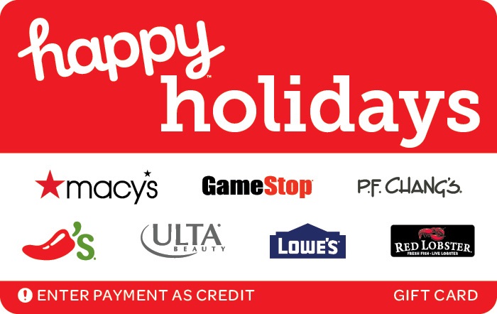 Happy Holidays Gift Card Red