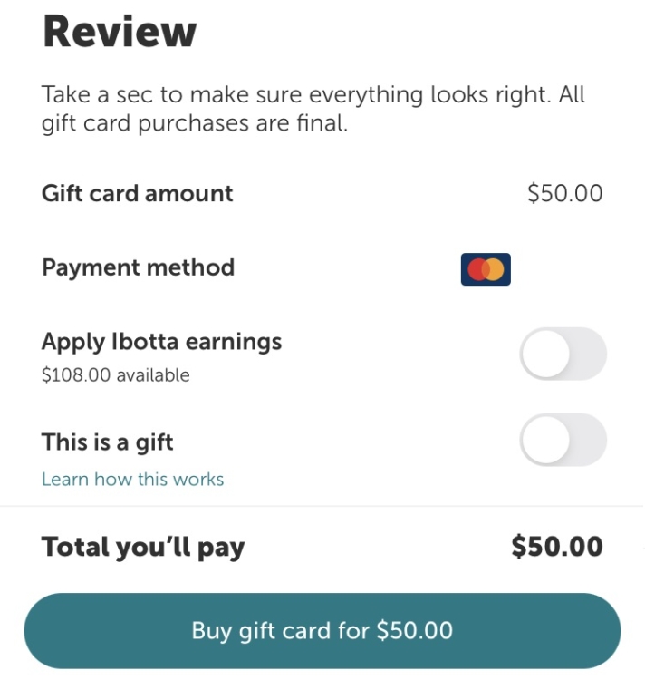 Ibotta Gift Cards Redeem Cashback