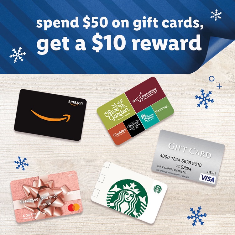 Expired Lidl Buy 50 Gift Card Get 10 Reward Visa Mastercard Amazon More Gc Galore