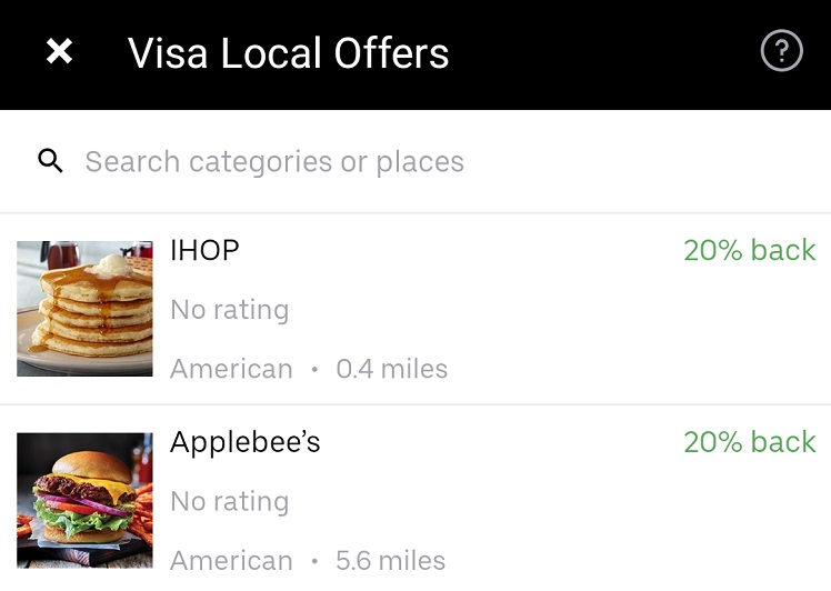 Uber Visa Local Offers12.04.20