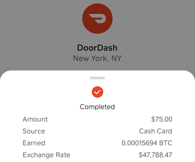Cash App 10% Bitcoin DoorDash AMZ Fluz