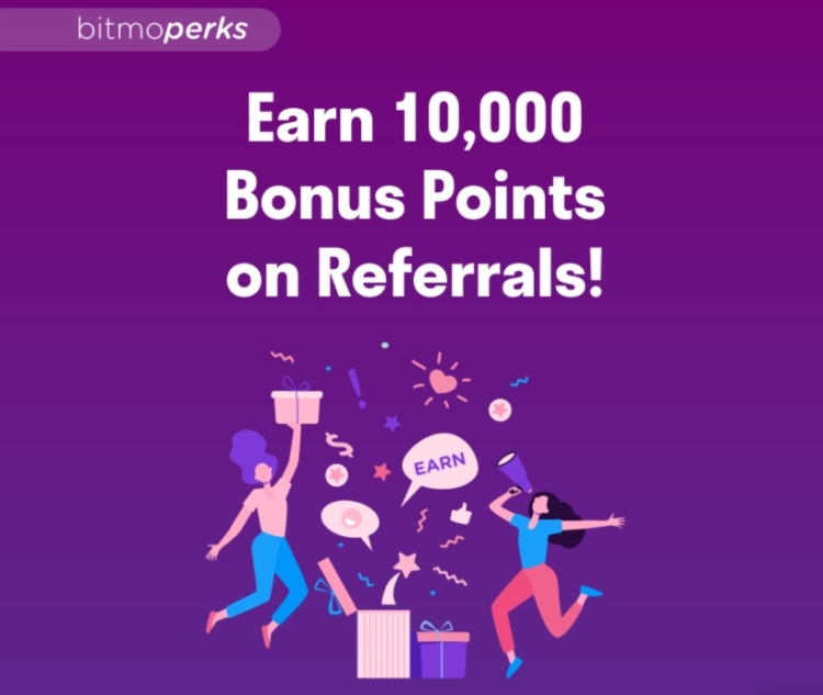 Bitmo 10,000 Perk Points Referral Bonus