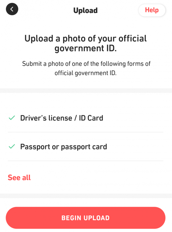 Fluz app - Government ID process
