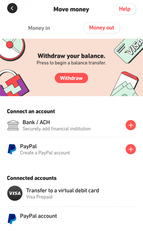 Fluz app - Payout options