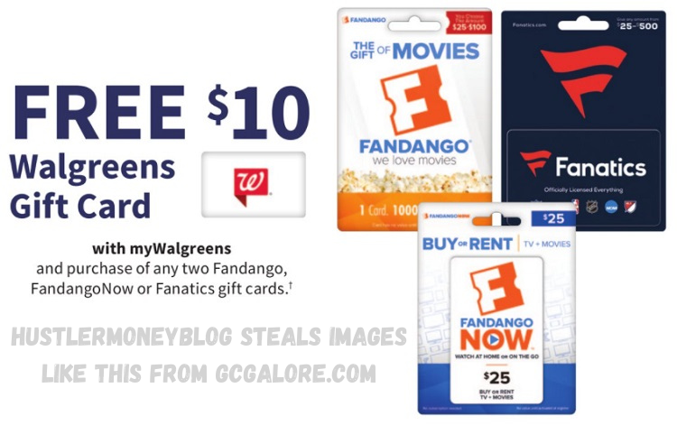 Expired Walgreens Buy 2x Select Gift Cards Get 10 Walgreens Gift Card Free Fandango Fandangonow Fanatics Gc Galore - how much is a roblox gift card at walgreens