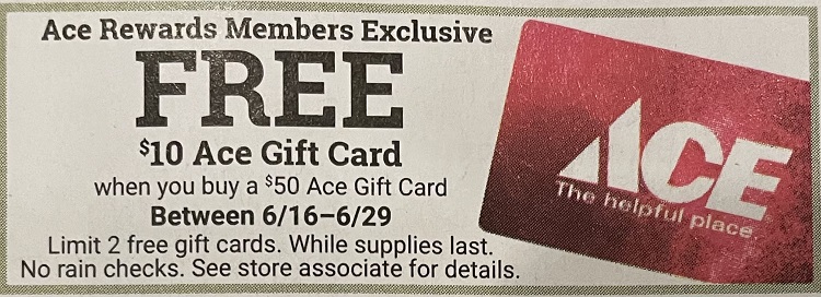 Ace Hardware gift card promotion