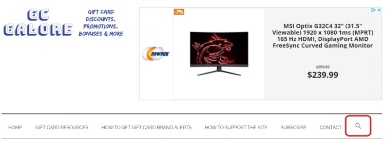 GCG search on desktop