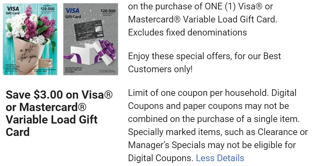 (EXPIRED) (Targeted) Kroger Save 3 On Variable Load Visa Or Mastercard Gift Card Gift Cards