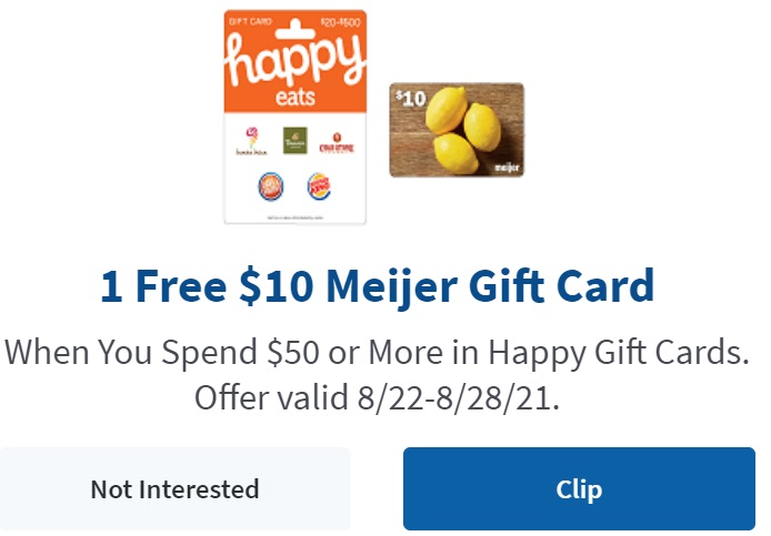Meijer Happy $50 $10