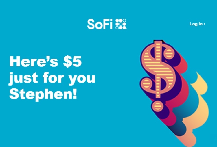 SoFi $5 bonus