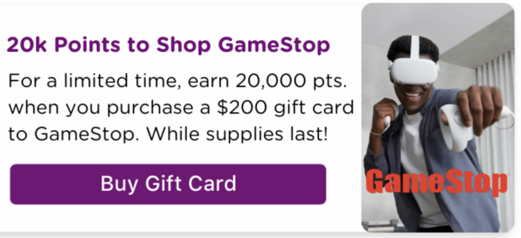 Bitmo GameStop 20,000 bonus points