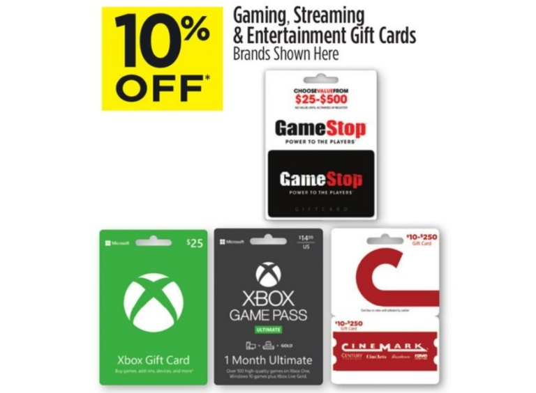 (EXPIRED) Dollar General Save 10 On Select Gift Cards (GameStop