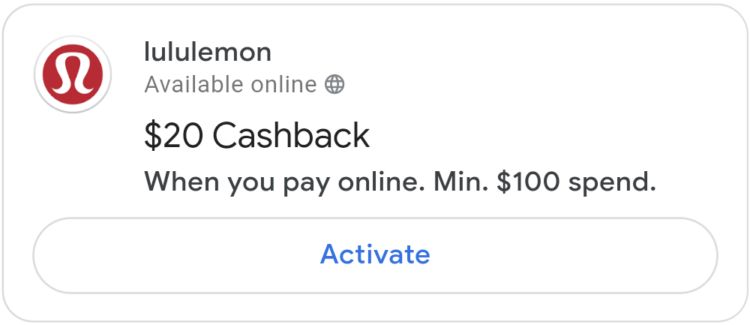 Google Pay Lululemon