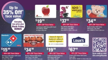 BJ's Wholesale Club Black Friday Gift Card Deals