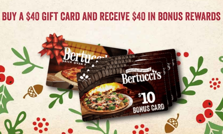 Bertucci's Gift Card Bonus Card Offer