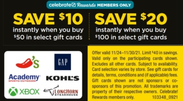 Brookshire Brothers Gift Card Deals 11.24.21