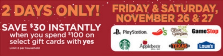 Family Fare Black Friday Gift Card Deal.