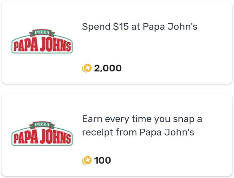 Fetch Rewards Papa John's Nov 2021