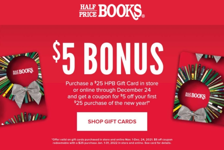 Half Price Books Bonus Card Offer